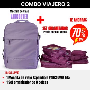 Combo Viajero VANCOUVER Lila