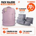 Combo viajero Mochila puerto varas rosa